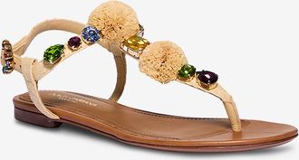 Dolce & Gabbana Flache Zehensandalen mit Kristallen Infradito