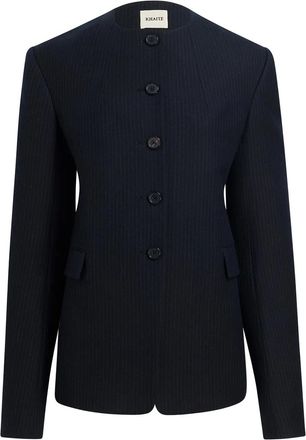 Khaite Jameson pinstripe button jacket - Blue