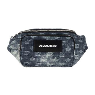 Dsquared2 D2 Monogram Belt Bag - Heren - Tassen - Blauw - Maat: ONE Size Katoen
