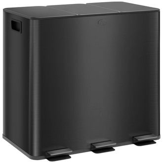 HOMCOM Cubo de basura 61.9x36.6x43.2 cm negro