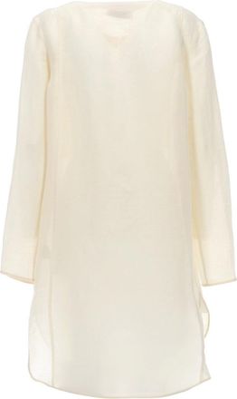 Tory Burch Linen and Silk Tunic - Ivory