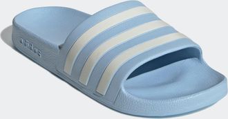 adidas Badesandale ADIDAS SPORTSWEAR AQUA ADILETTE, Damen, Gr. 40,5, blau (glow blau, zero metallic, zero metallic), Synthetik, Schuhe Badesandale, Badelatsc