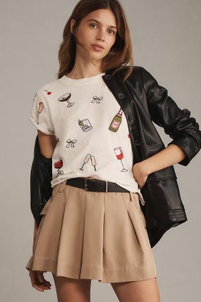 Maeve The Caitlin Embroidered Boxy Tee by Maeve