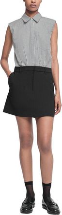 SIMKHAI Simkhai Graham Shirting Combo Mini Dress