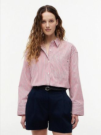 Tommy Hilfiger Oversized Fit Flag Embroidery Poplin Shirt