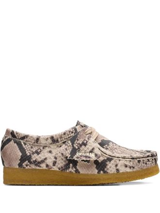 Clarks snake leather wallabee shoes - women - Calf Leather/Calf Leather/Rubber - 5.5 - Neutrals