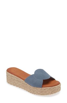 Cordani Britta Espadrille Platform Wedge Slide Sandal in Jeans Suede at Nordstrom, Size 6.5Us
