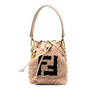 Fendi Pre-owned Fendi Shearling Mini Mon Tresor Bucket Bag Ladies 8BS010