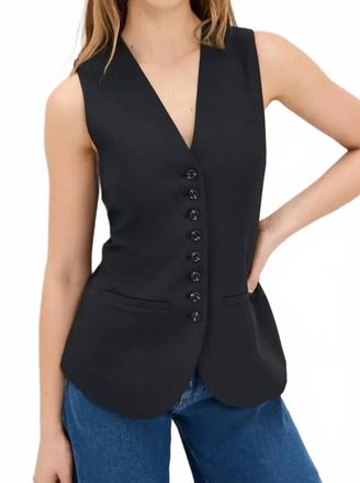 Cinq &agrave; Sept Kallen V-Neck Vest In Black
