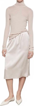 Enza Costa Silk Slip Skirt In Flax