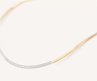 Marco Bicego 18kt yellow gold coil necklace with diamond bar CG851_B_YW_M5