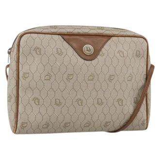 Dior Pre-owned Cross Body Bags, female, Beige, Size: ONE SIZE Pre-owned Honeycomb Canvas Shoulder Bag