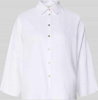 Christian Berg Leinenbluse mit &uuml;berschnittenen Schultern in Weiss, Gr&ouml;&szlig;e 34