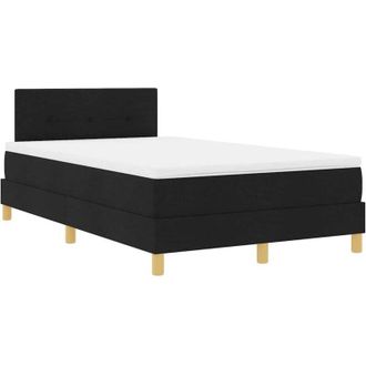 vidaXL Cama Tipo Box Spring Con Colch&oacute;n Negro 120 X 190 Cm Tela Vidaxl