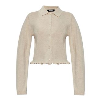 Rotate ROTATE Birger Christensen, Cardigans, female, Beige, Size: XS Wool Cardigan
