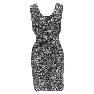 Marni silk abstract button belted sheath dress