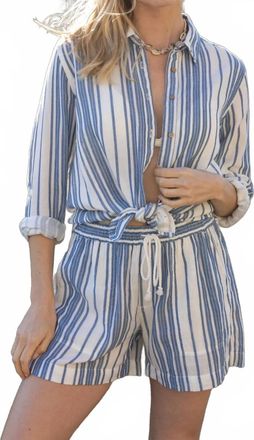 Dylan Cabana Stripe Short In Crisp Blue-And-White