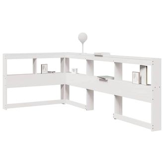 Berkfield Home Bookcase Headboard L-Shaped White 90 cm Solid Wood Pine
