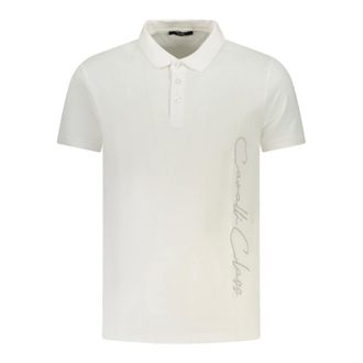 Cavalli Polo Shirts, male, White, Size: 2XL Short Sleeve Polo