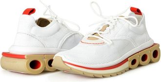 Ferragamo Mens White Fabric Athletic Sneakers