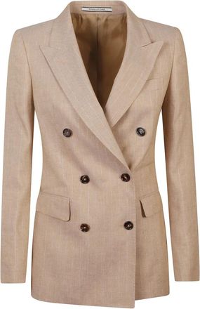 Tagliatore Parigi Jacket - Dames - Blazers - Beige - S - Leer - Jassen