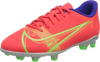 Nike Jr Vapor 14 Club Fg/Mg, Childrens Football Boots, Red BRT Crimson MTLC Silver Indigo Burst White Rage Green, 36.5 EU