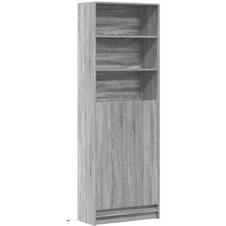 vidaXL Highboard with led Grey Sonoma 69x32.5x200 cm Engineered Wood Vidaxl