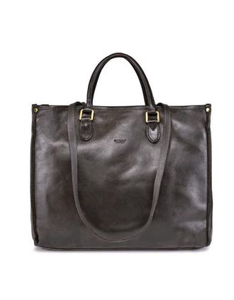 OLD TREND Clivia Genuine Leather Structured Carryall Tote in Grey at Nordstrom
