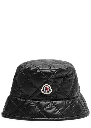 Moncler Logo Quilted Shell Bucket hat - Black - One Size