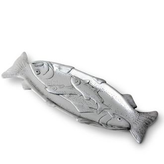 Arthur Court Trout Oblong Tray In Silver