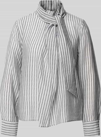 Jake*s Regular Fit Schluppenbluse mit Streifenmuster in Bleu, Gr&ouml;&szlig;e 34