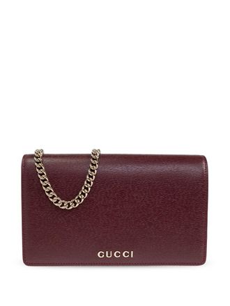 Gucci Clutch met logoplakkaat - Rood