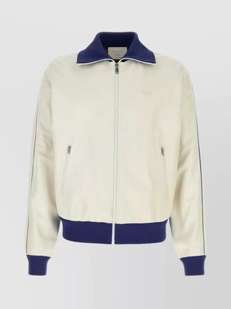 Prada ribbed accents nappa leather jacket
