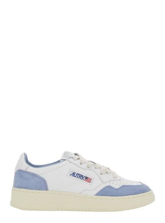 Autry Medalist White Low Top Sneakers With Logo Detail In Leather And Suede Woman