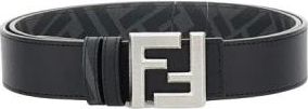 Fendi Squared FF Riem - Heren - Riemen - Zwart - 95 CM - Katoen - Accessoires