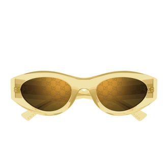 Gucci Sunglasses, unisex, Yellow, Size: 52 MM Oval Frame Sunglasses