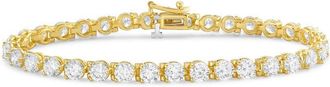 Diana M. Jewels 14kt yellow gold 6cts round lab grown diamond 3-prong tennis bracelet