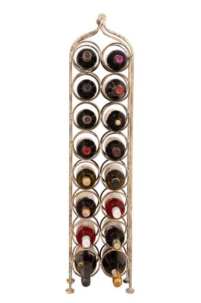 Biscottini International Biscottini - Estante Para Vinos Gabinete Para Vinos Bodega De Hierro Porta Botellas De Vino Portabotellas De Pie De Hierro 16 Botellas