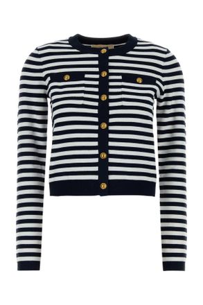 Michael Kors Embroidered Stretch Viscose Blend Cardigan
