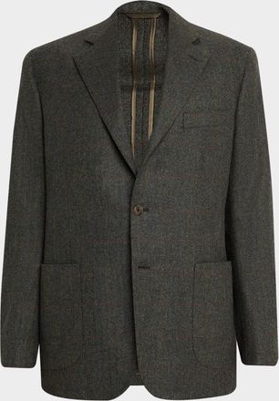 Anderson & Sheppard Mens Single-Breasted Wool Cashmere Sport Coat