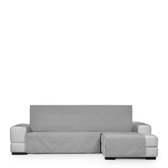 Eysa Funda de sof&aacute; chaise longue hidr&oacute;fugo extra derecha gris 290 cm