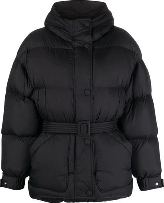 Ienki Ienki Gewatteerde jas met ceintuur - Dames - Gewatteerde jassen - Zwart - S - Polyester - Jassen