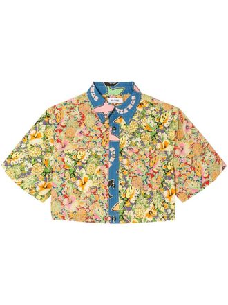 Re/Done Blouse met patchwork - Geel