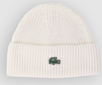 Lacoste Monochrome Brioche Knit Beanie weiss