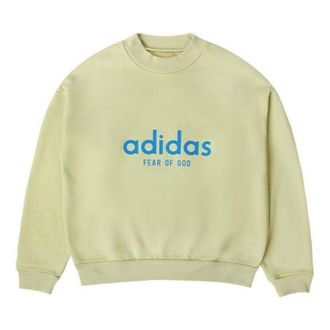 adidas Mens adidas x Fear of God Crossover Alphabet Logo Round Neck Pullover Autumn Green HM8110