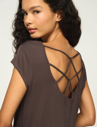 Lucky Brand Womens Sandwash Strappy Tee