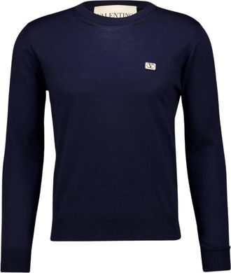 Valentino Garavani Round-neck Truien - Heren - Ronde hals truien - Blauw - XL - Truien & Vesten