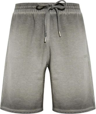 Off-white Shorts sportivi in cotone con coulisse - Grigio