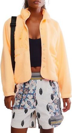 Free People FP Movement Hit the Slopes Fleece Jacket in Neon Clementine at Nordstrom Rack, Size X-Small