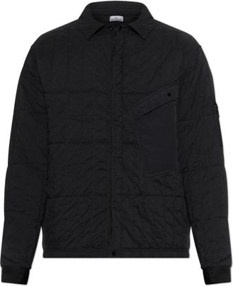 Stone Island Logo Patch Jas - Heren - Zomerjassen - Zwart - M - Nylon - Jassen
